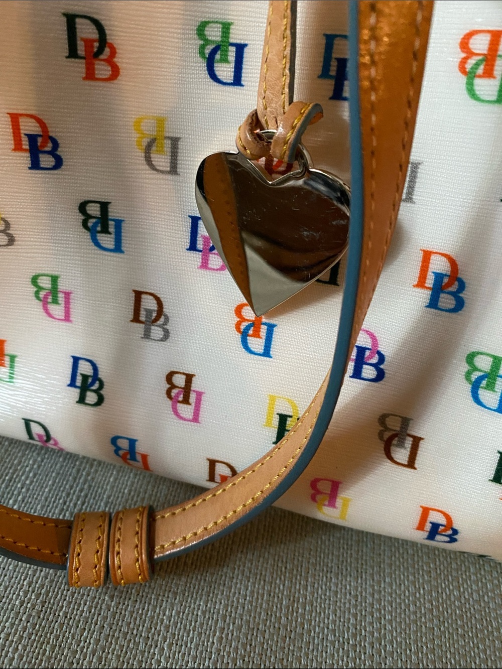 Vintage Dooney and Bourke Monogram Rainbow Tote - Picture 9 of 9